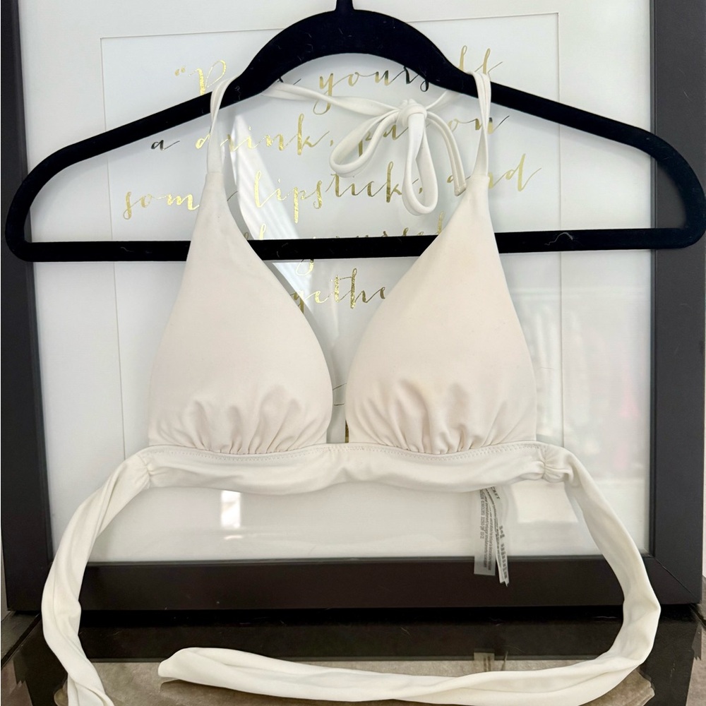 Victorias Secret White Halter Bikini Top XS with pads